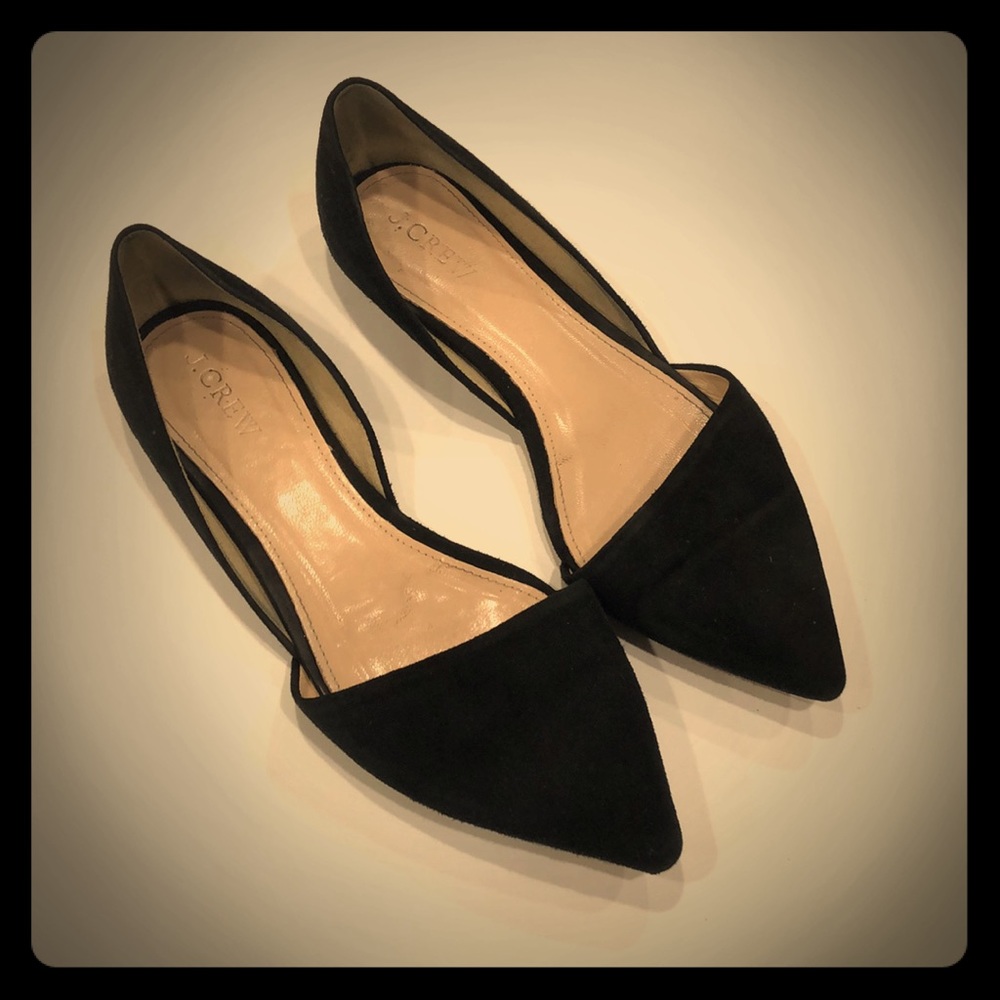 Black Suede J Crew Flats